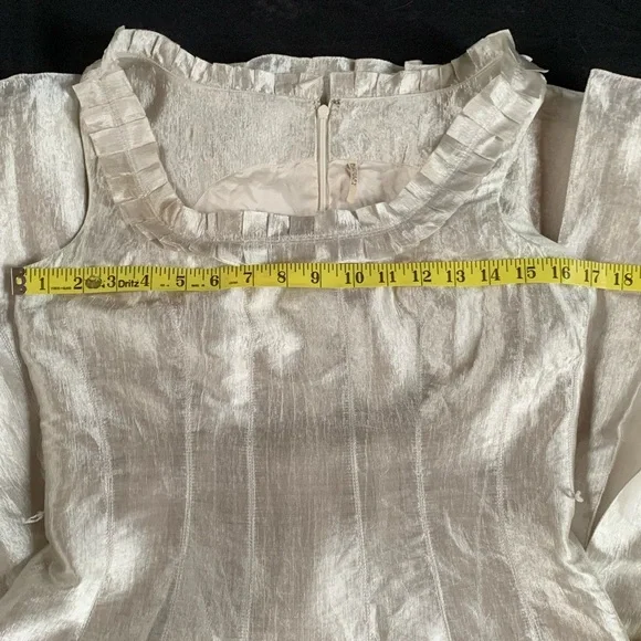 Badgley Mischka Champagne Shimmer Fit & Flare Cocktail Dress 2/4 - Picture 13 of 15